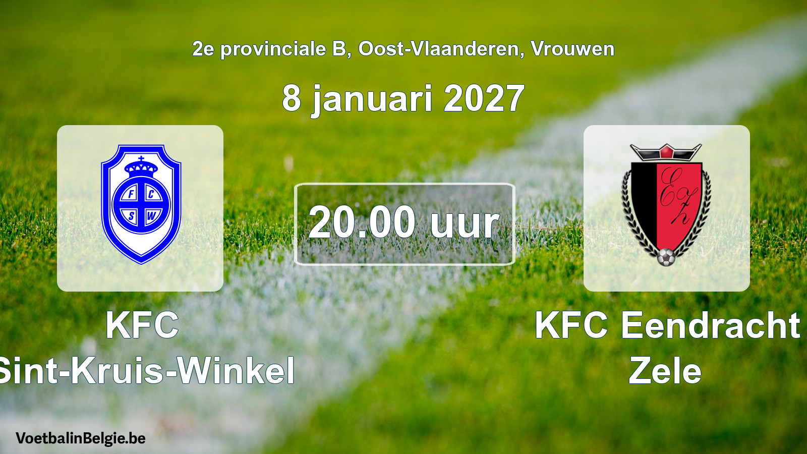 Geplande wedstrijd vrouwenvoetbal: KFC Sint-Kruis-Winkel - KFC Eendracht Zele (8 januari 2027)