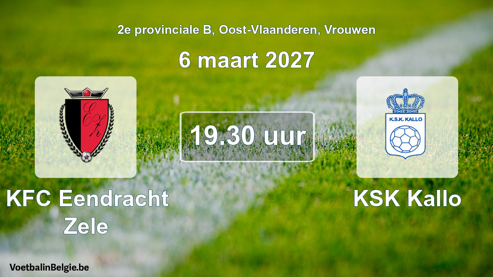 Geplande wedstrijd vrouwenvoetbal: KFC Eendracht Zele - KSK Kallo (6 maart 2027)
