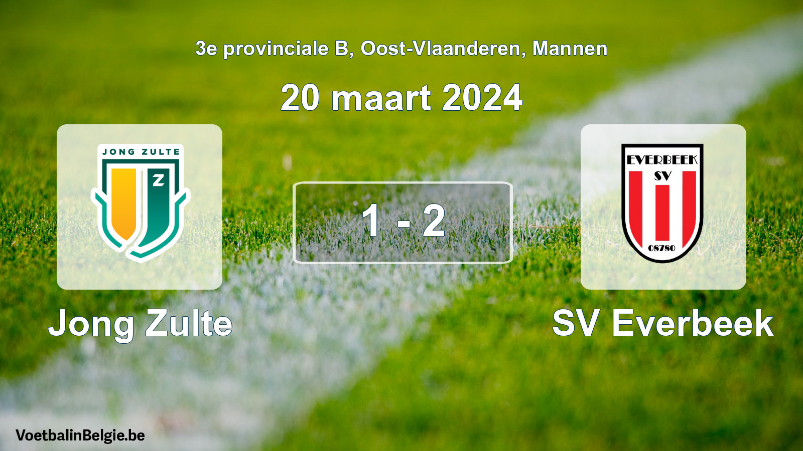 Gespeelde wedstrijd mannenvoetbal: Jong Zulte - SV Everbeek 1 - 2 (20 maart 2024)