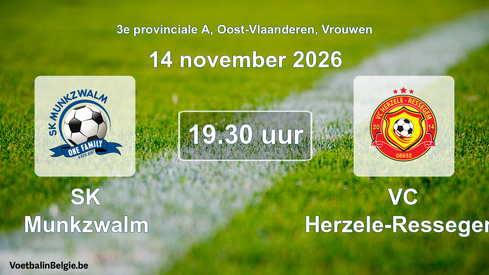 Geplande wedstrijd vrouwenvoetbal: SK Munkzwalm - VC Herzele-Ressegem (14 november 2026)