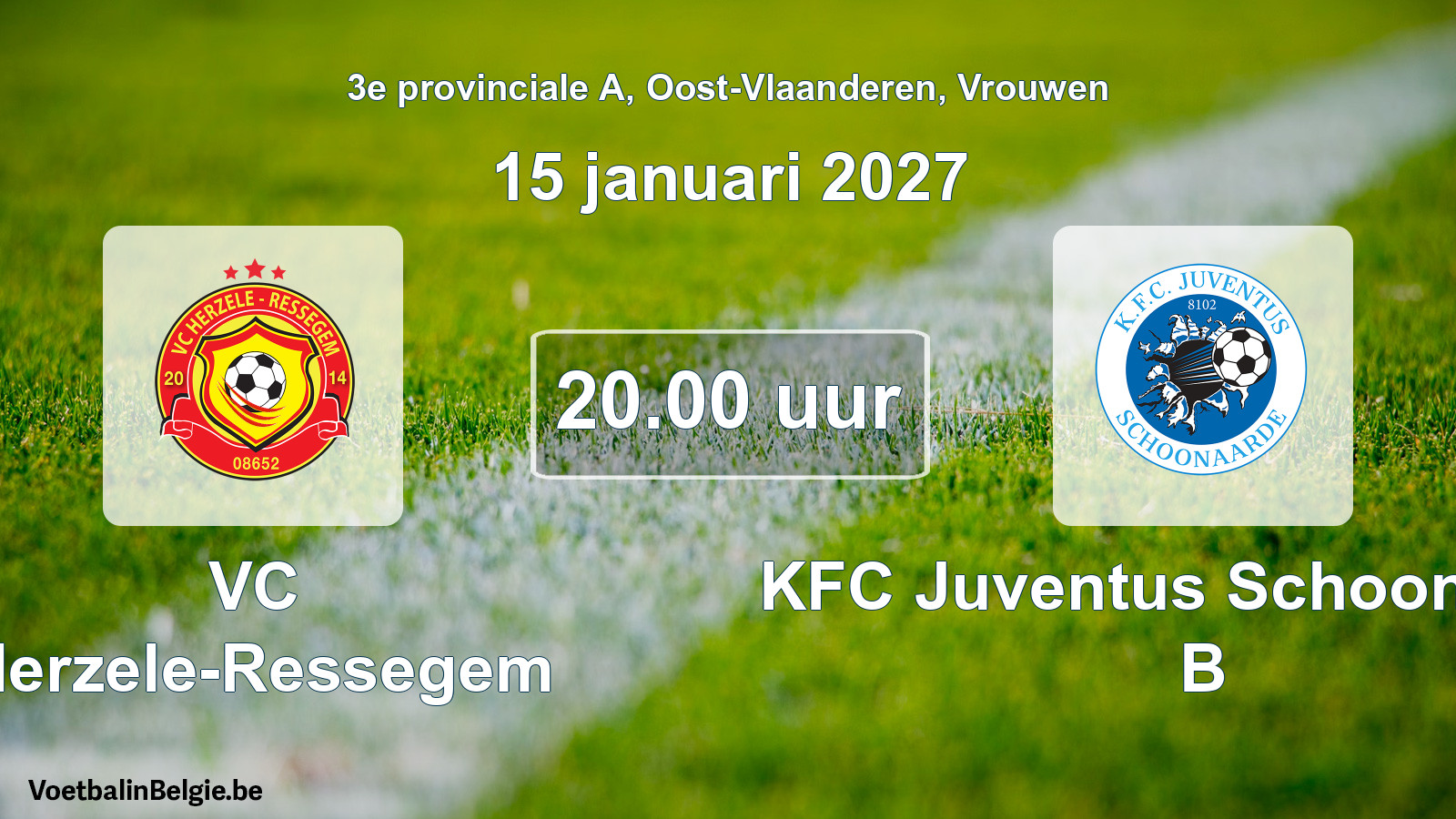 Geplande wedstrijd vrouwenvoetbal: VC Herzele-Ressegem - KFC Juventus Schoonaarde B (15 januari 2027)