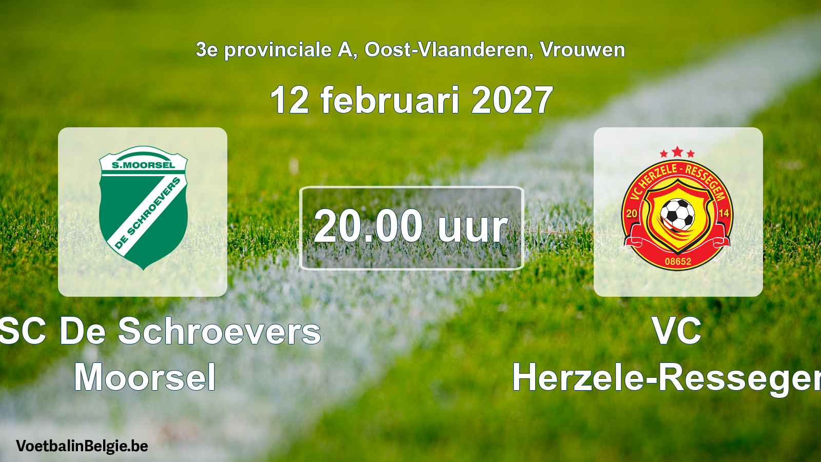 Geplande wedstrijd vrouwenvoetbal: KSC De Schroevers Moorsel - VC Herzele-Ressegem (12 februari 2027)