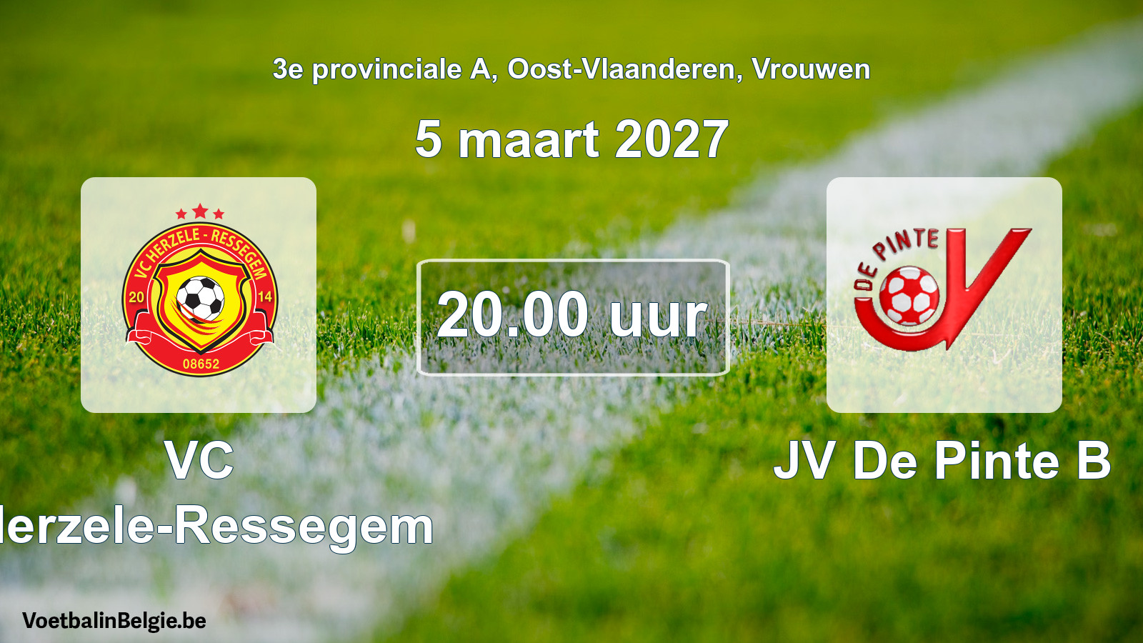 Geplande wedstrijd vrouwenvoetbal: VC Herzele-Ressegem - JV De Pinte B (5 maart 2027)