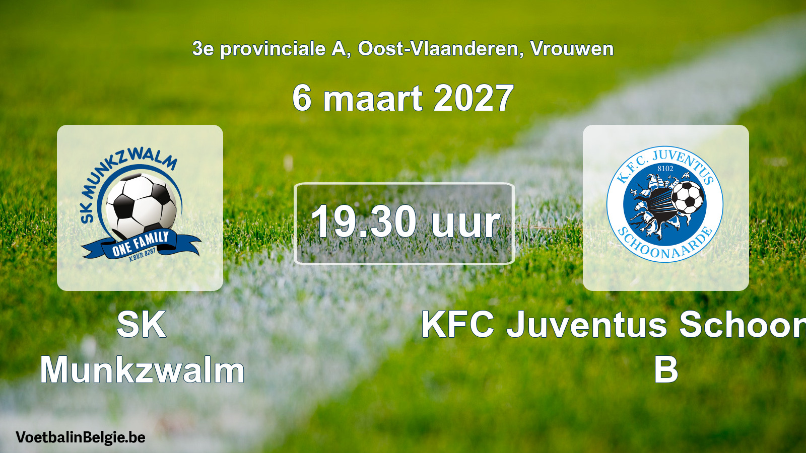 Geplande wedstrijd vrouwenvoetbal: SK Munkzwalm - KFC Juventus Schoonaarde B (6 maart 2027)