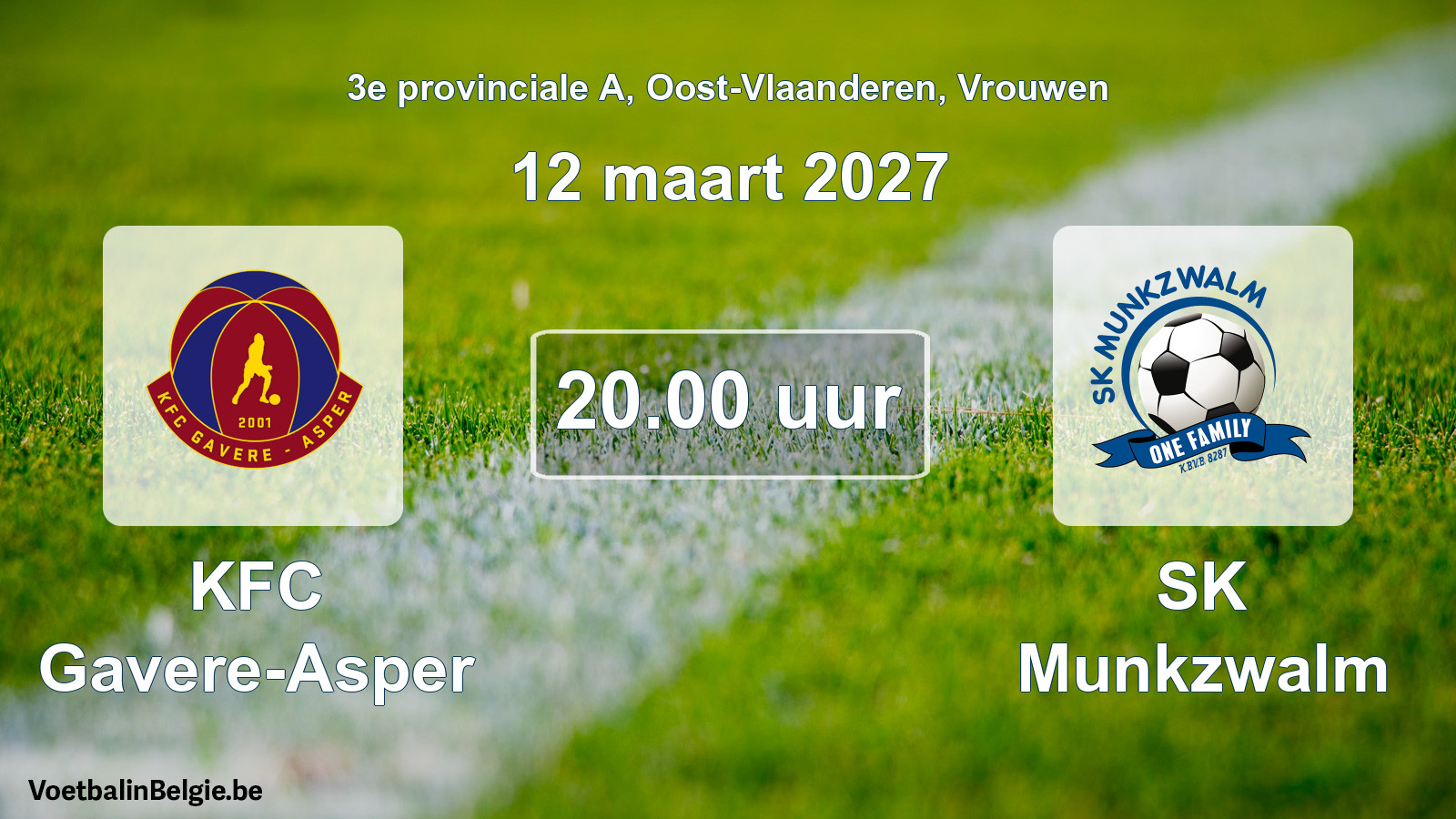 Geplande wedstrijd vrouwenvoetbal: KFC Gavere-Asper - SK Munkzwalm (12 maart 2027)