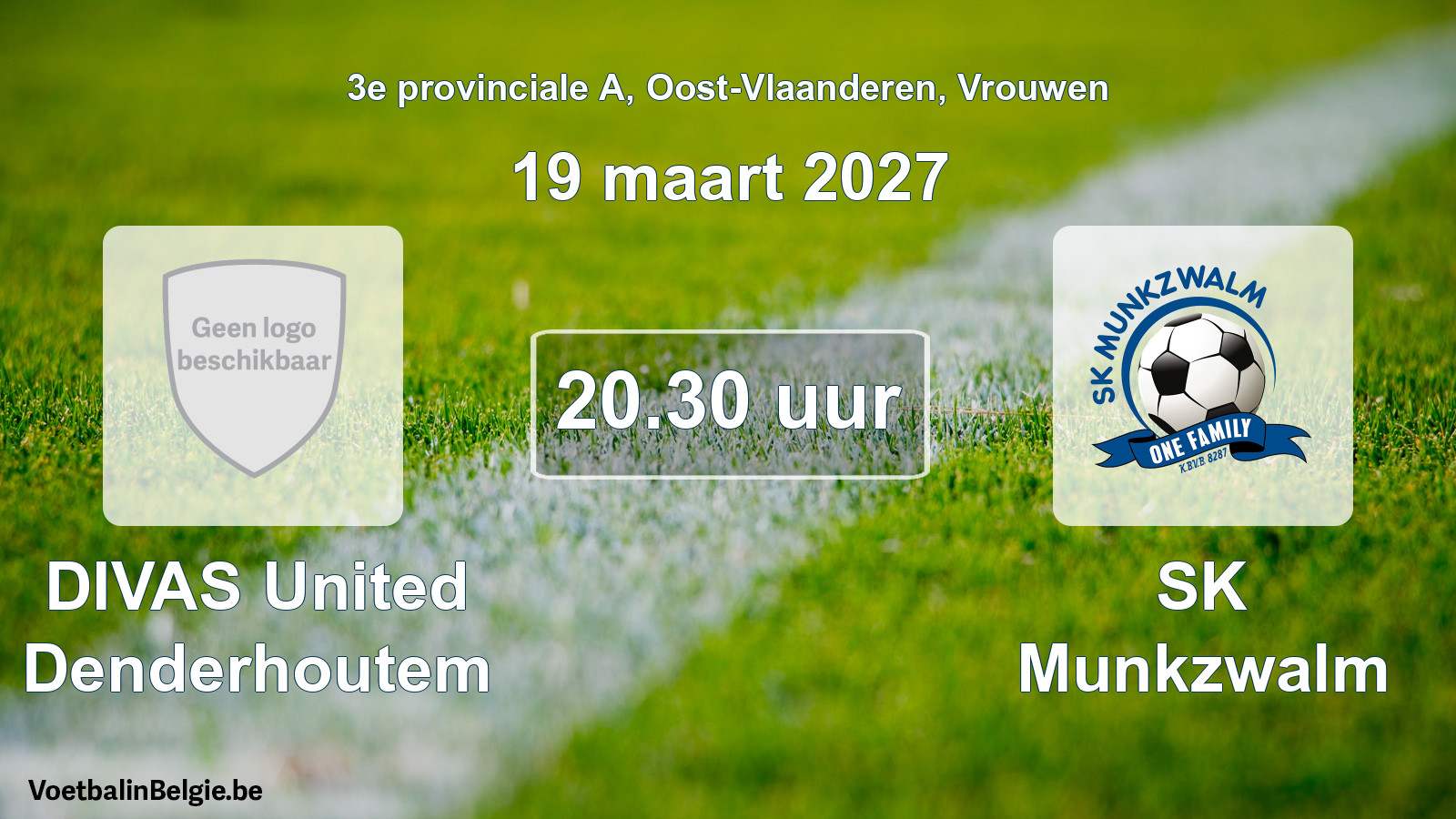 Geplande wedstrijd vrouwenvoetbal: DIVAS United Denderhoutem - SK Munkzwalm (19 maart 2027)