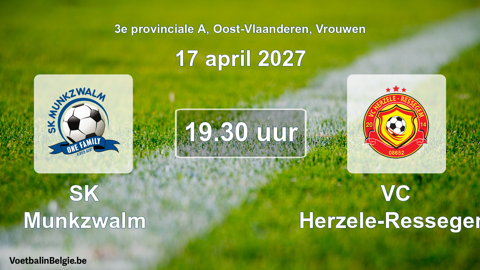 Geplande wedstrijd vrouwenvoetbal: SK Munkzwalm - VC Herzele-Ressegem (17 april 2027)
