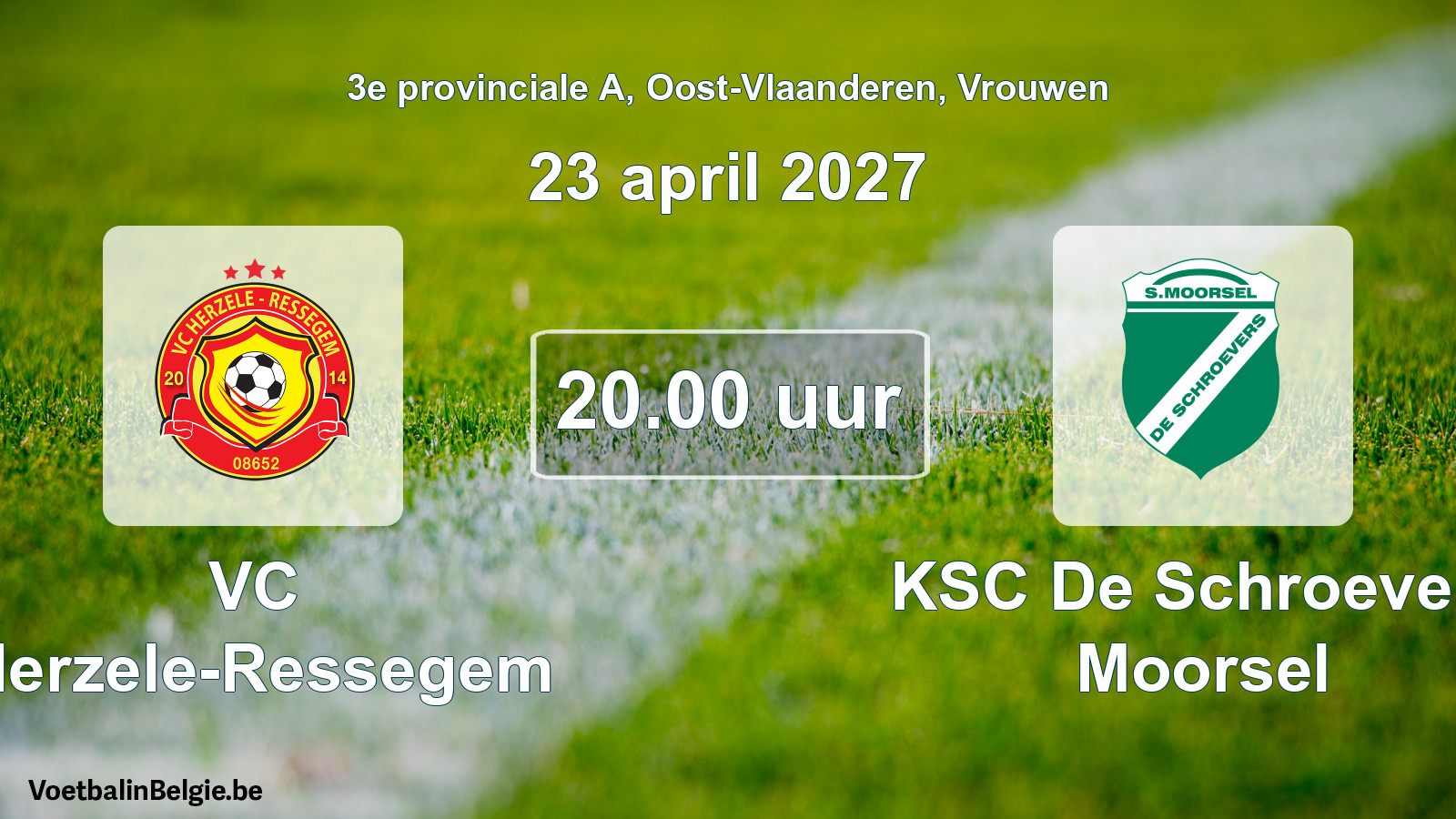 Geplande wedstrijd vrouwenvoetbal: VC Herzele-Ressegem - KSC De Schroevers Moorsel (23 april 2027)