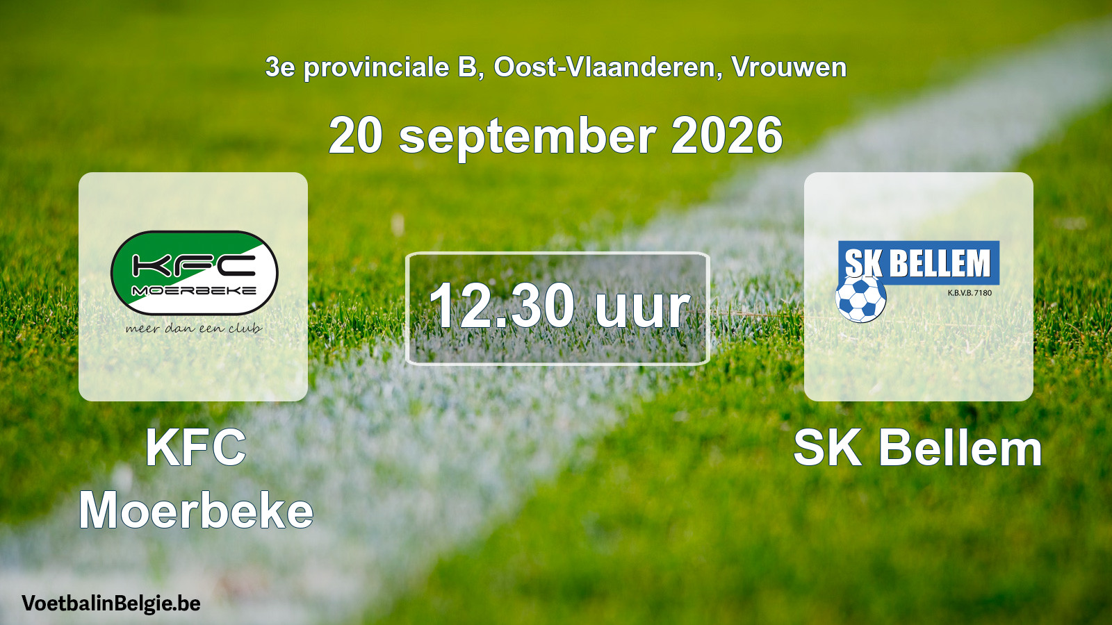 Geplande wedstrijd vrouwenvoetbal: KFC Moerbeke - SK Bellem (20 september 2026)