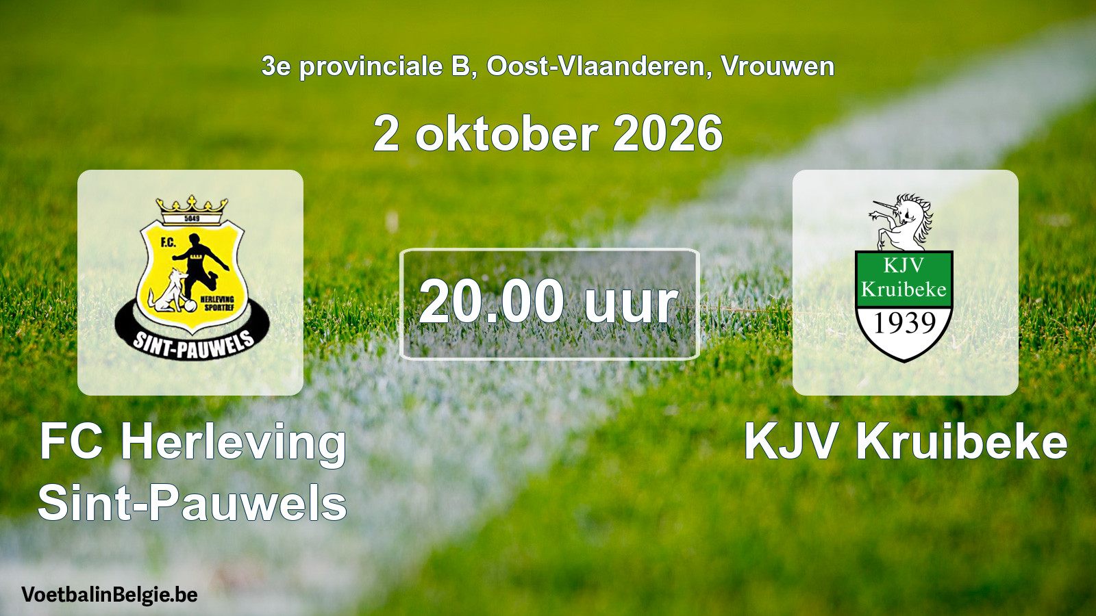 Geplande wedstrijd vrouwenvoetbal: FC Herleving Sint-Pauwels - KJV Kruibeke (2 oktober 2026)