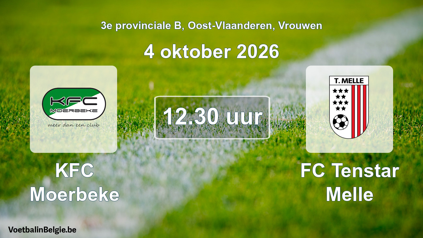 Geplande wedstrijd vrouwenvoetbal: KFC Moerbeke - FC Tenstar Melle (4 oktober 2026)