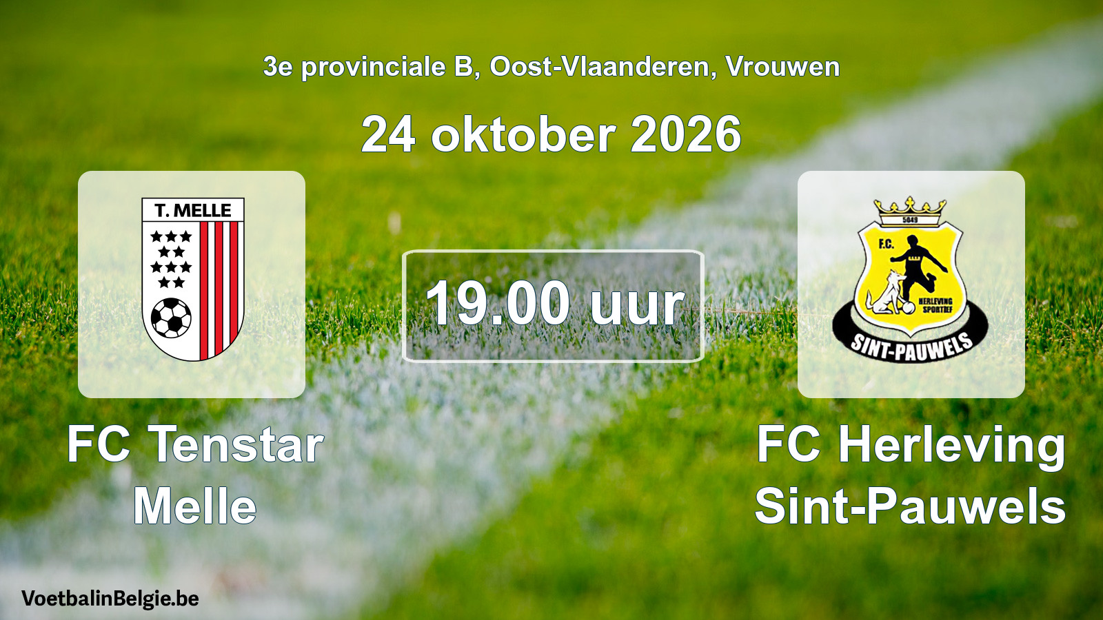Geplande wedstrijd vrouwenvoetbal: FC Tenstar Melle - FC Herleving Sint-Pauwels (24 oktober 2026)