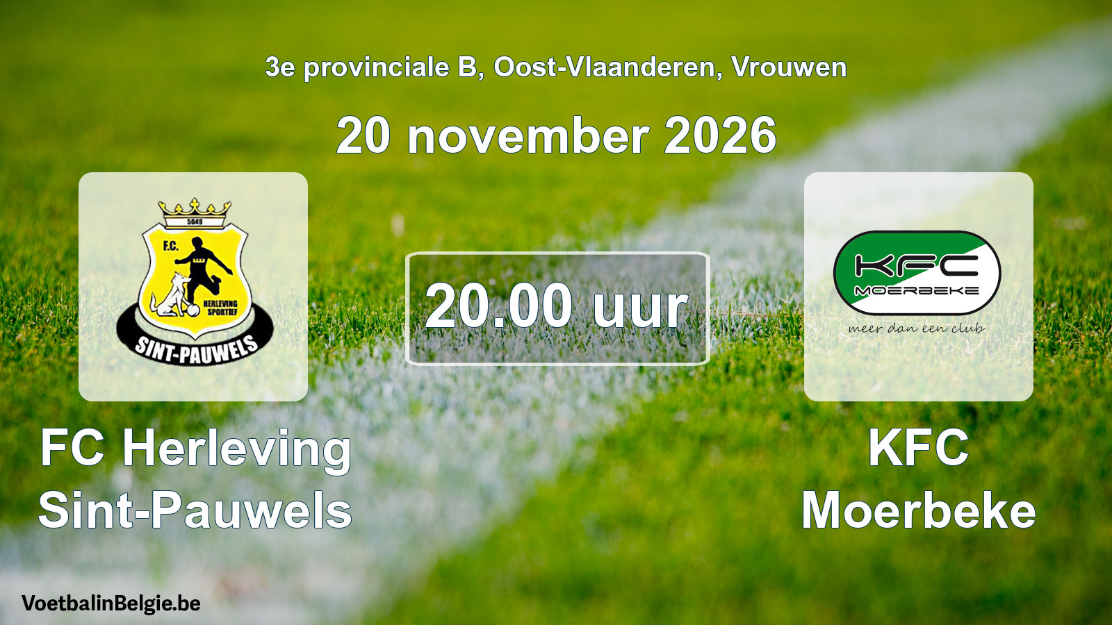Geplande wedstrijd vrouwenvoetbal: FC Herleving Sint-Pauwels - KFC Moerbeke (20 november 2026)