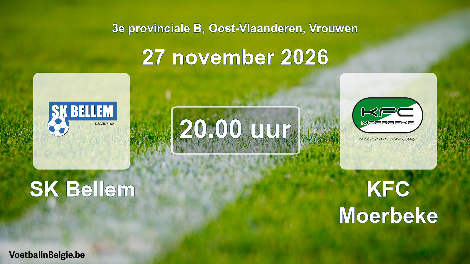 Geplande wedstrijd vrouwenvoetbal: SK Bellem - KFC Moerbeke (27 november 2026)