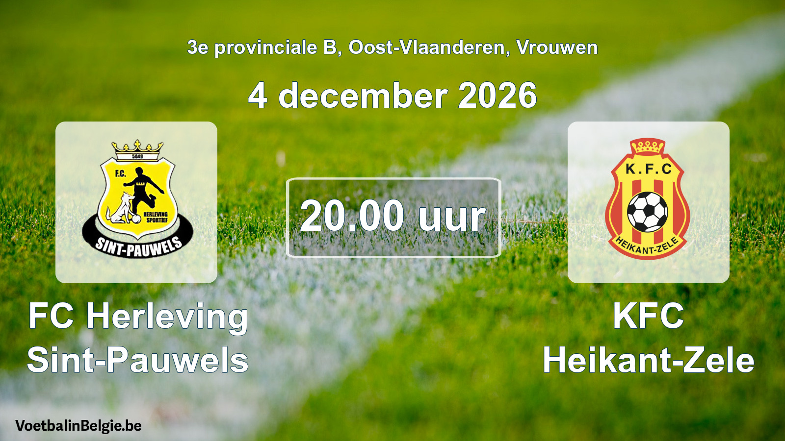 Geplande wedstrijd vrouwenvoetbal: FC Herleving Sint-Pauwels - KFC Heikant-Zele (4 december 2026)