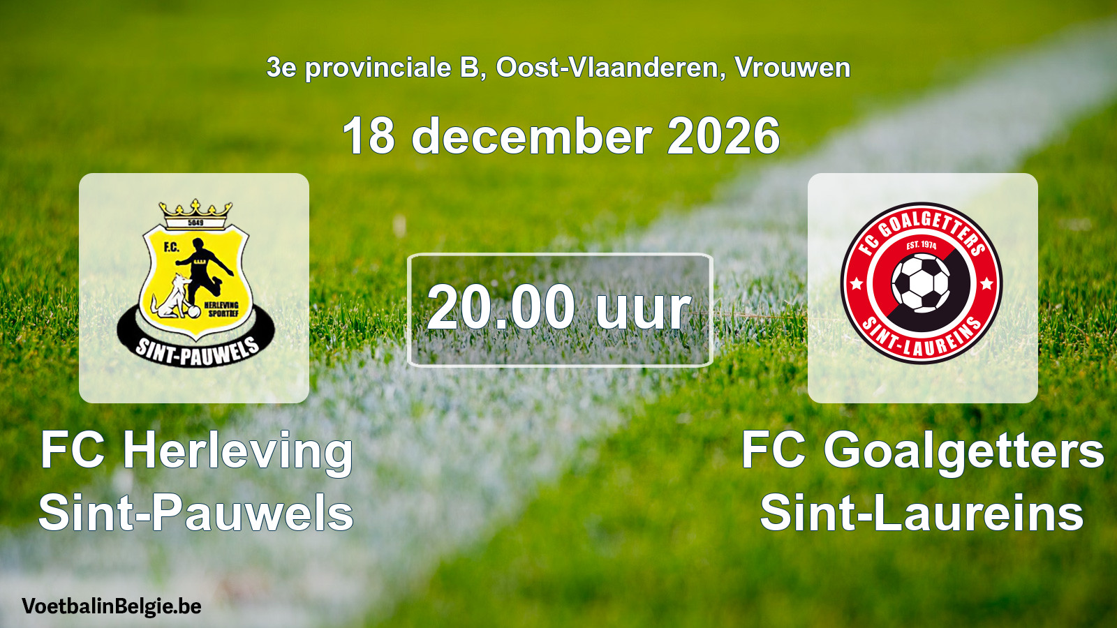 Geplande wedstrijd vrouwenvoetbal: FC Herleving Sint-Pauwels - FC Goalgetters Sint-Laureins (18 december 2026)