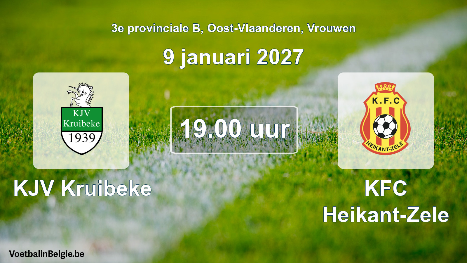 Geplande wedstrijd vrouwenvoetbal: KJV Kruibeke - KFC Heikant-Zele (9 januari 2027)