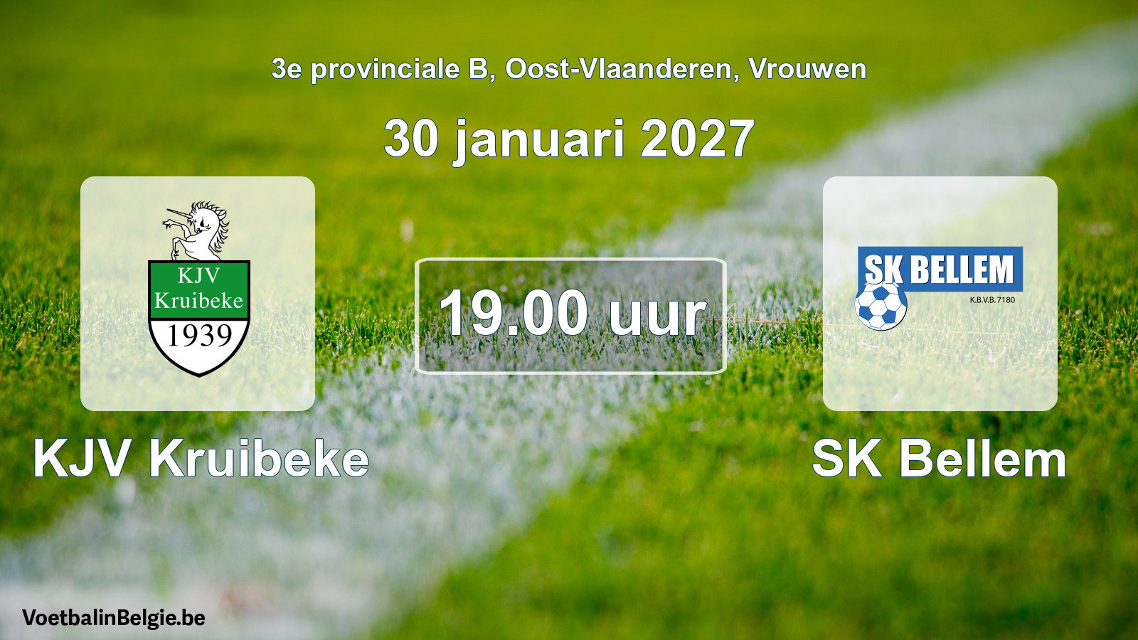 Geplande wedstrijd vrouwenvoetbal: KJV Kruibeke - SK Bellem (30 januari 2027)