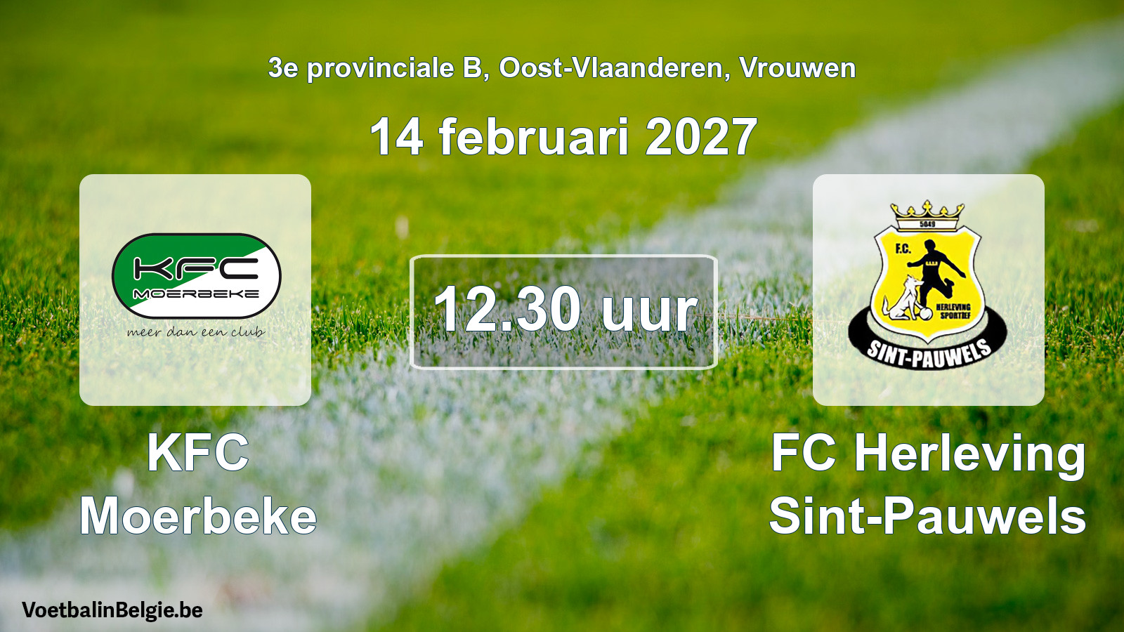 Geplande wedstrijd vrouwenvoetbal: KFC Moerbeke - FC Herleving Sint-Pauwels (14 februari 2027)