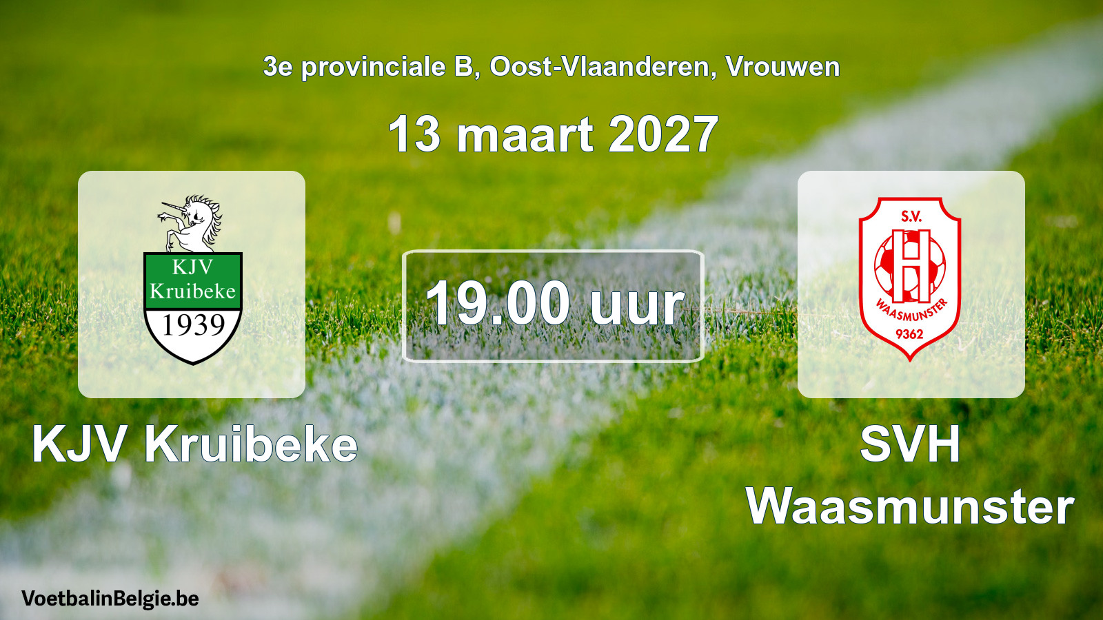 Geplande wedstrijd vrouwenvoetbal: KJV Kruibeke - SVH Waasmunster (13 maart 2027)