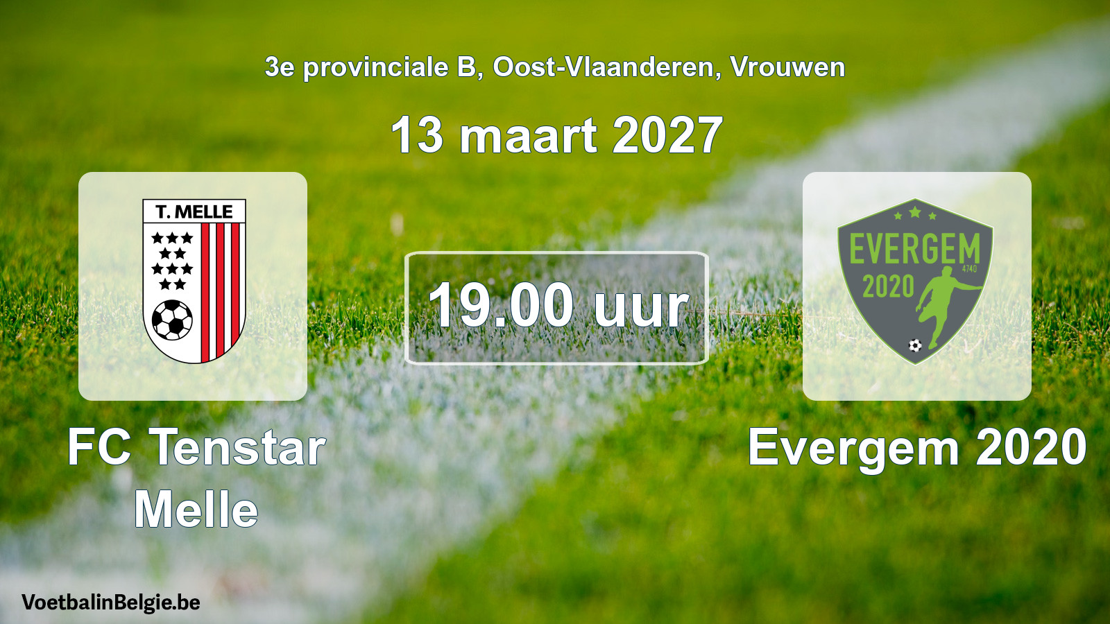 Geplande wedstrijd vrouwenvoetbal: FC Tenstar Melle - Evergem 2020 (13 maart 2027)