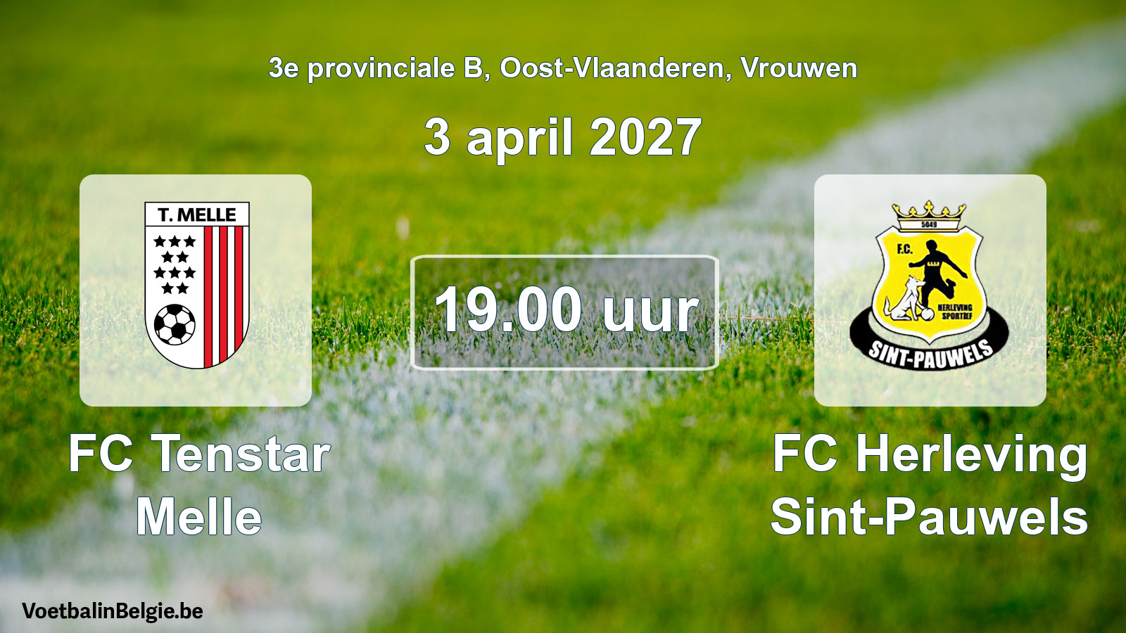 Geplande wedstrijd vrouwenvoetbal: FC Tenstar Melle - FC Herleving Sint-Pauwels (3 april 2027)