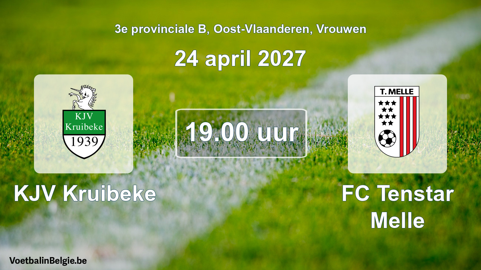 Geplande wedstrijd vrouwenvoetbal: KJV Kruibeke - FC Tenstar Melle (24 april 2027)