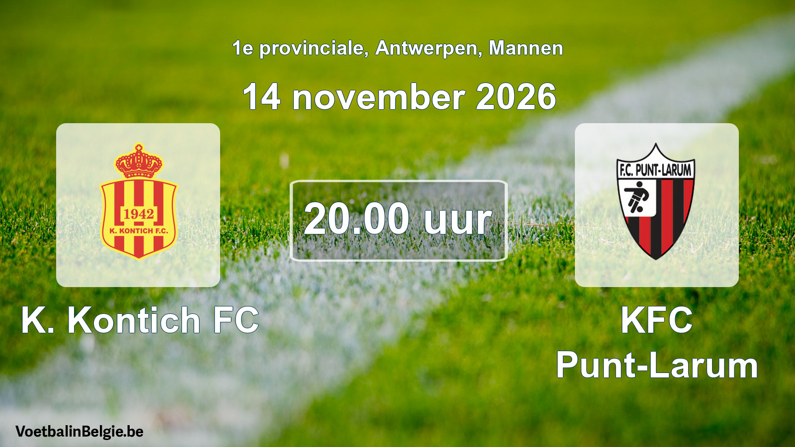 Scheduled match men football: K. Kontich FC - KFC Punt-Larum (14 November 2026)