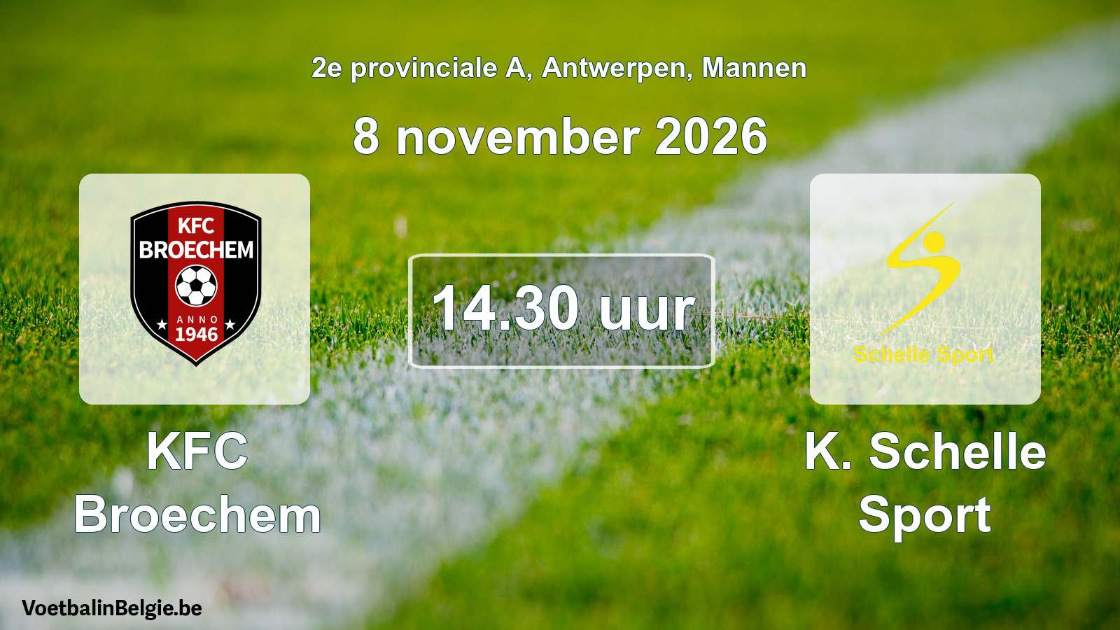 Geplantes Spiel männer-Fußball: KFC Broechem - K. Schelle Sport (8 November 2026)