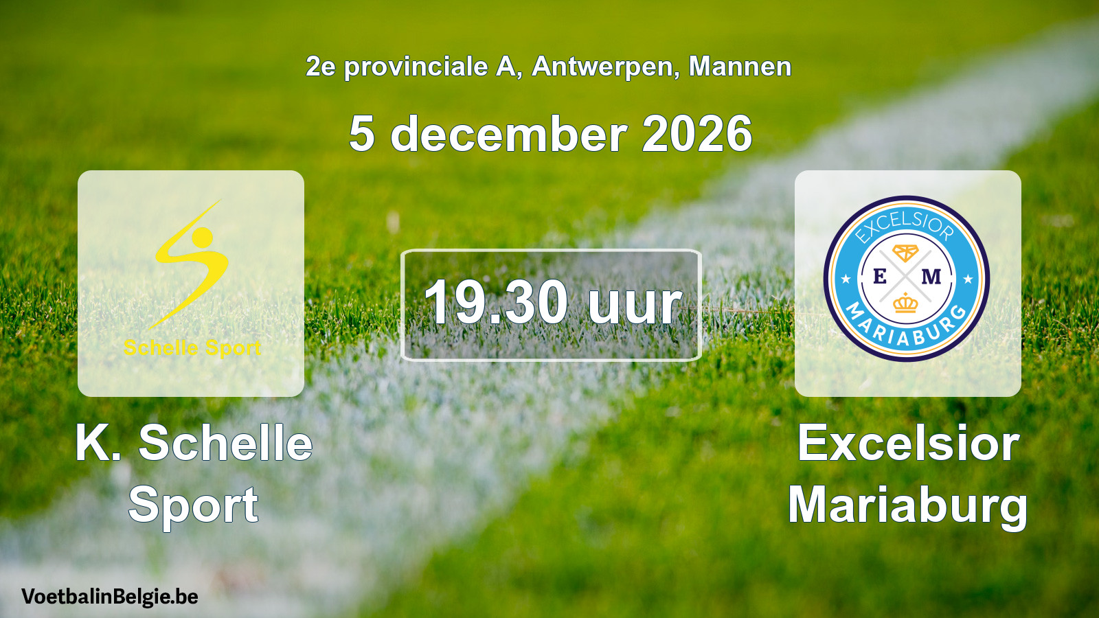 Geplande wedstrijd mannenvoetbal: K. Schelle Sport - Excelsior Mariaburg (5 december 2026)