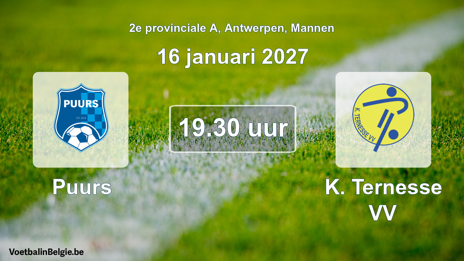 Geplande wedstrijd mannenvoetbal: Puurs - K. Ternesse VV (16 januari 2027)