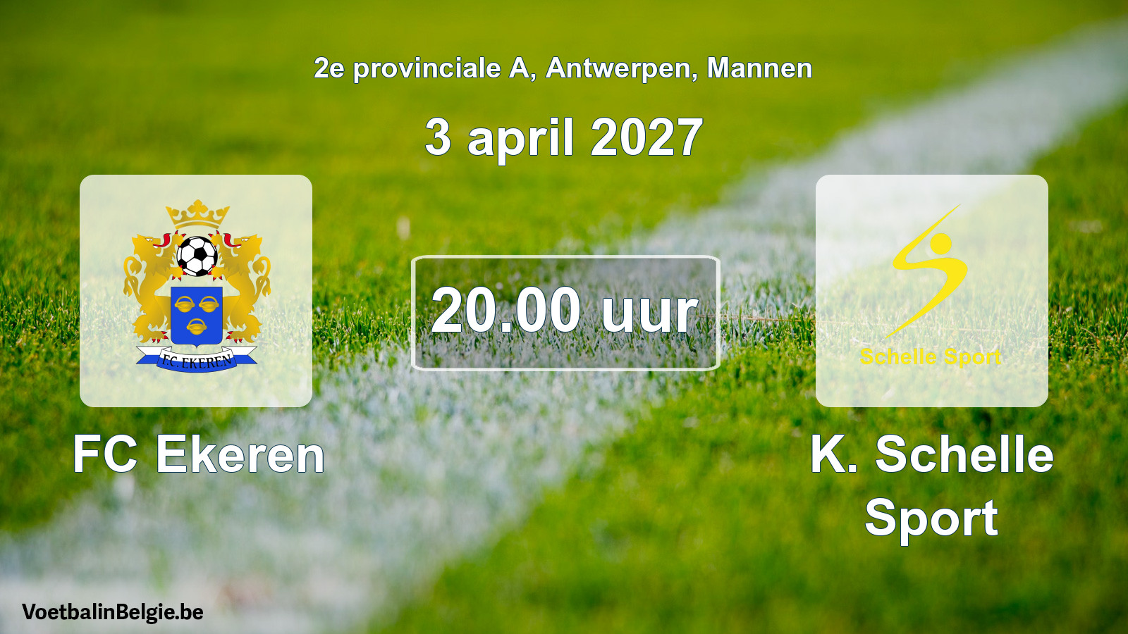 Geplande wedstrijd mannenvoetbal: FC Ekeren - K. Schelle Sport (3 april 2027)