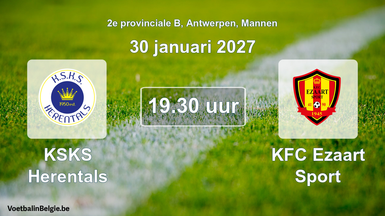 Geplantes Spiel männer-Fußball: KSKS Herentals - KFC Ezaart Sport (30 Januar 2027)