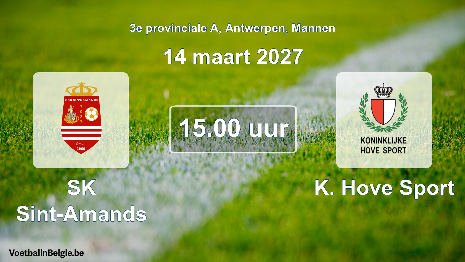 Geplantes Spiel männer-Fußball: SK Sint-Amands - K. Hove Sport (14 März 2027)