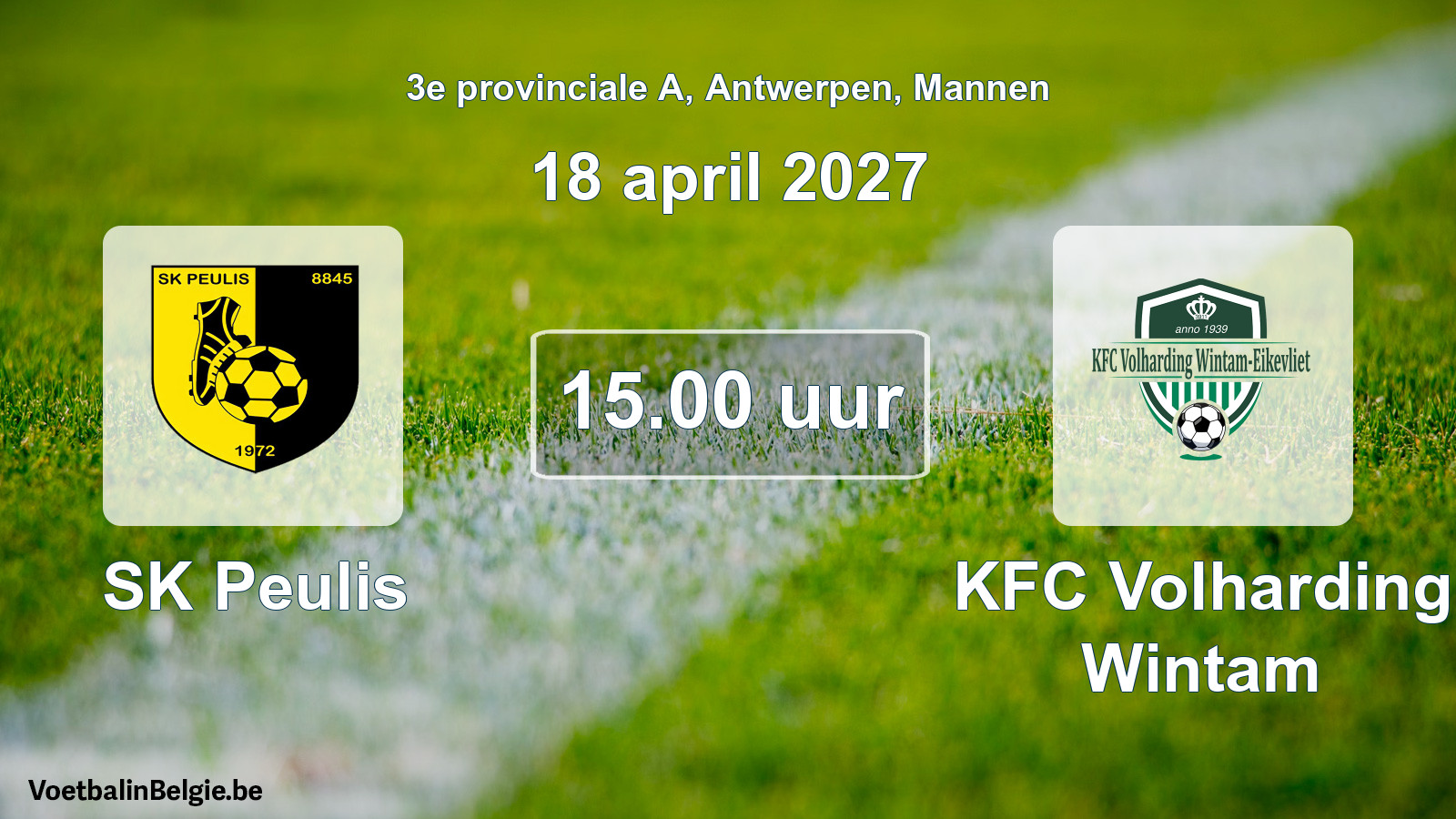 Geplande wedstrijd mannenvoetbal: SK Peulis - KFC Volharding Wintam (18 april 2027)