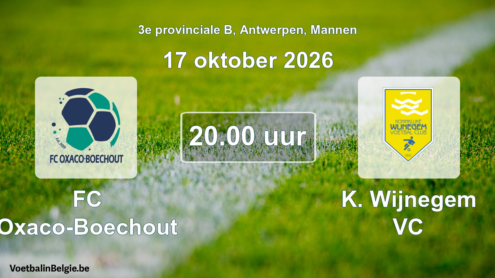 Scheduled match men football: FC Oxaco-Boechout - K. Wijnegem VC (17 October 2026)