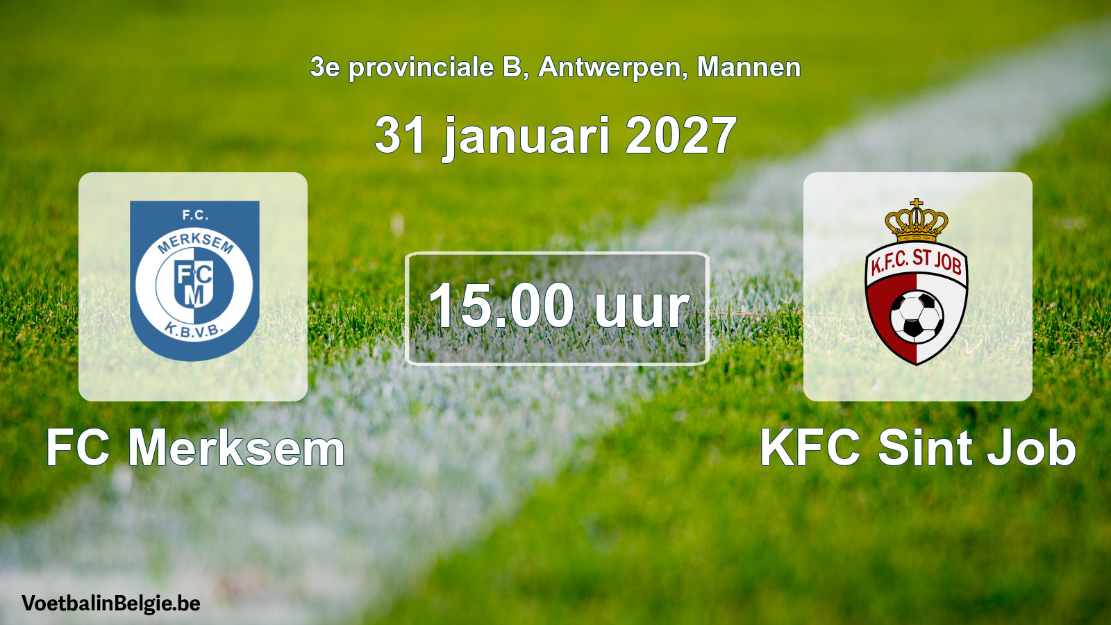 Geplande wedstrijd mannenvoetbal: FC Merksem - KFC Sint Job (31 januari 2027)