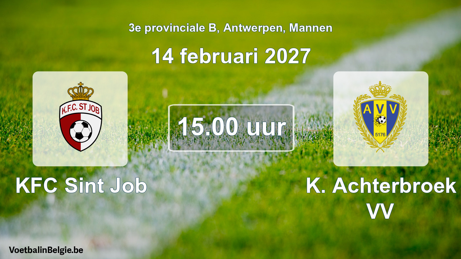 Geplande wedstrijd mannenvoetbal: KFC Sint Job - K. Achterbroek VV (14 februari 2027)