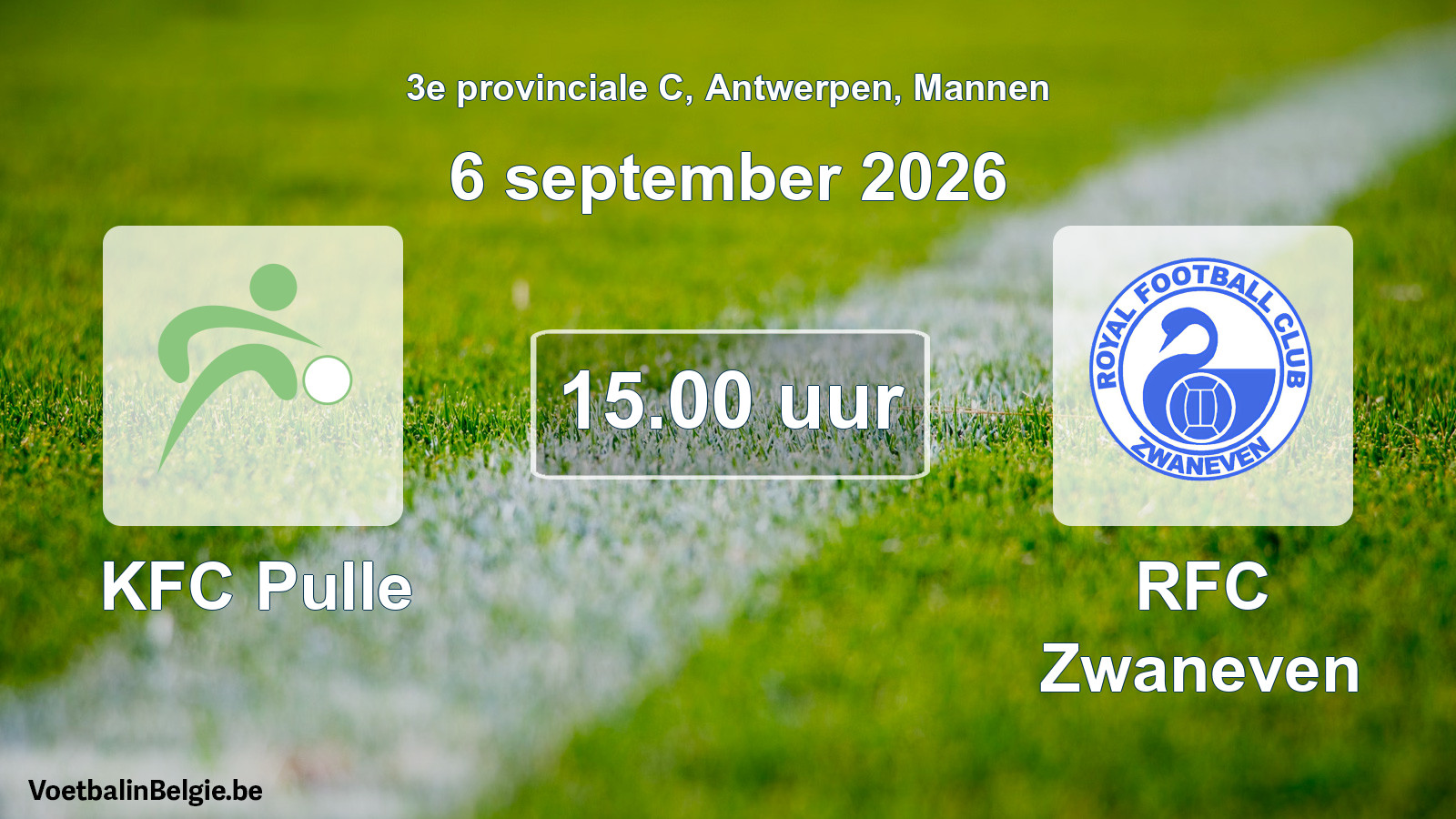 Geplantes Spiel männer-Fußball: KFC Pulle - RFC Zwaneven (6 September 2026)