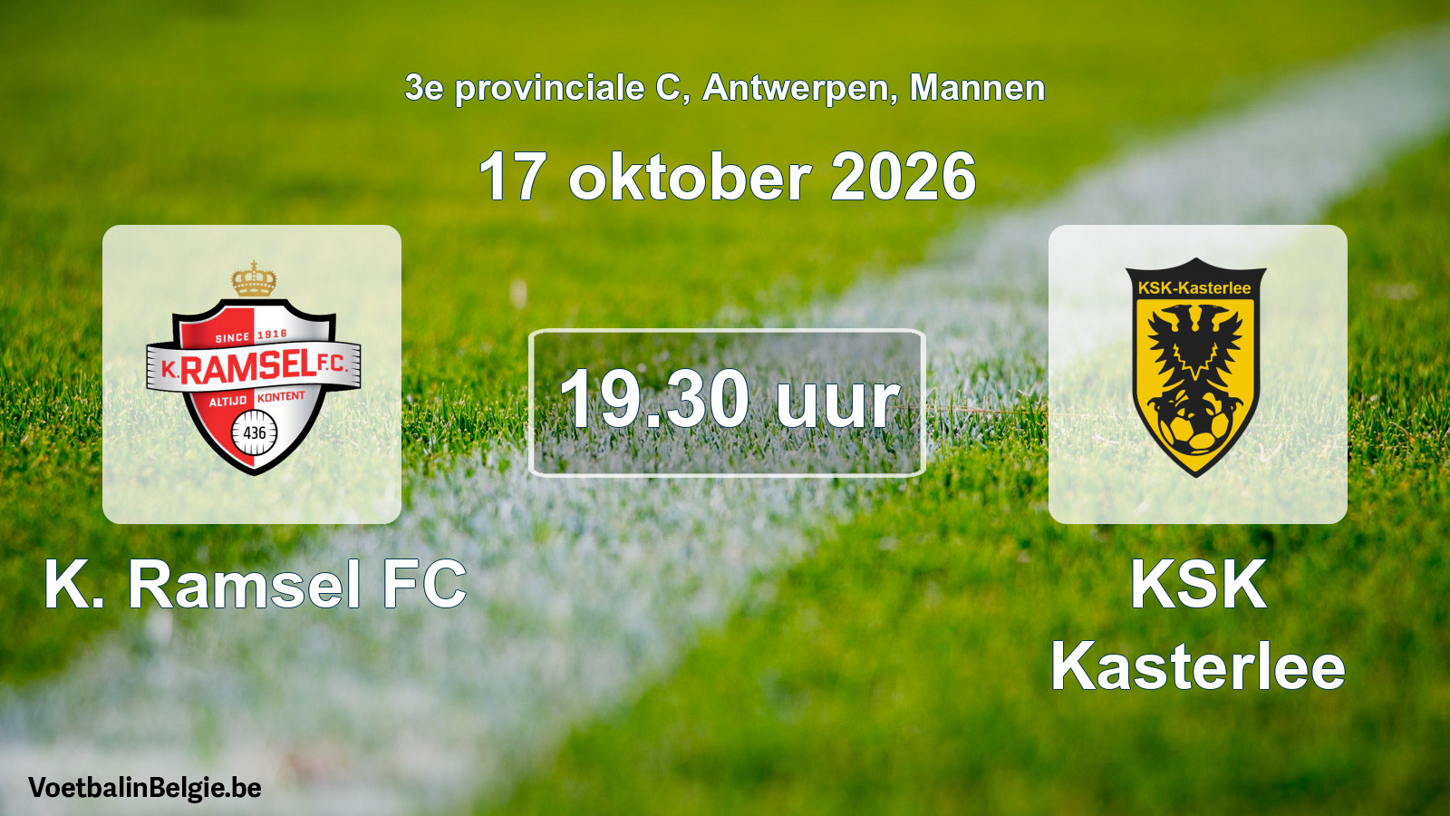 Geplande wedstrijd mannenvoetbal: K. Ramsel FC - KSK Kasterlee (17 oktober 2026)