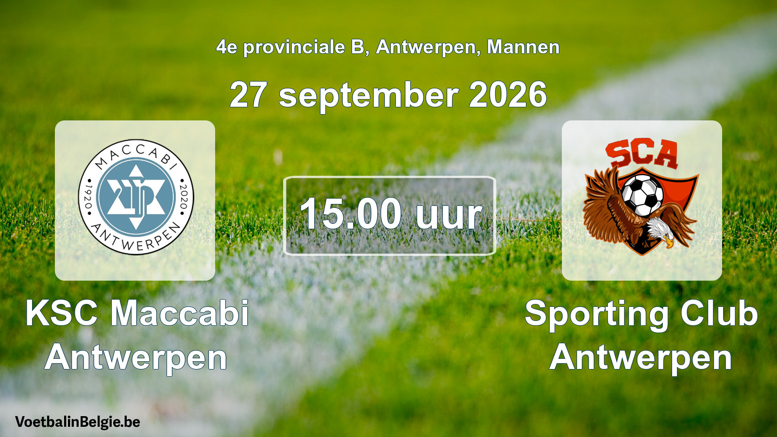 Geplantes Spiel männer-Fußball: KSC Maccabi Antwerpen - Sporting Club Antwerpen (27 September 2026)