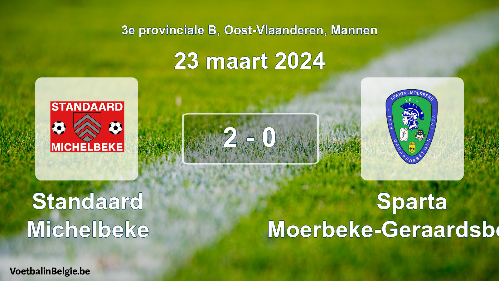 Gespeelde wedstrijd mannenvoetbal: Standaard Michelbeke - Sparta Moerbeke-Geraardsbergen 2 - 0 (23 maart 2024)