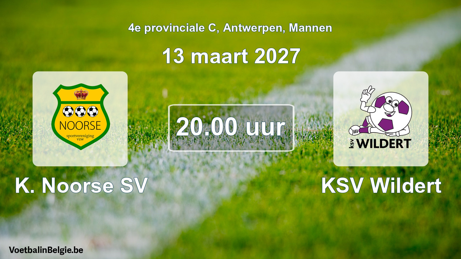Geplande wedstrijd mannenvoetbal: K. Noorse SV - KSV Wildert (13 maart 2027)