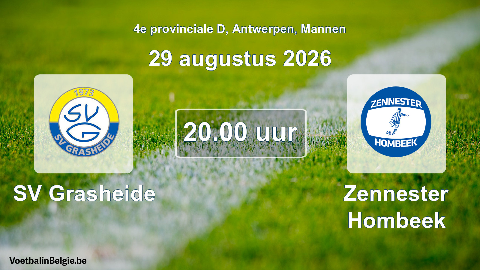 Geplande wedstrijd mannenvoetbal: SV Grasheide - Zennester Hombeek (29 augustus 2026)