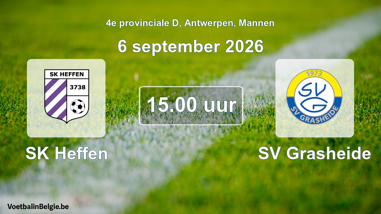 Geplande wedstrijd mannenvoetbal: SK Heffen - SV Grasheide (6 september 2026)