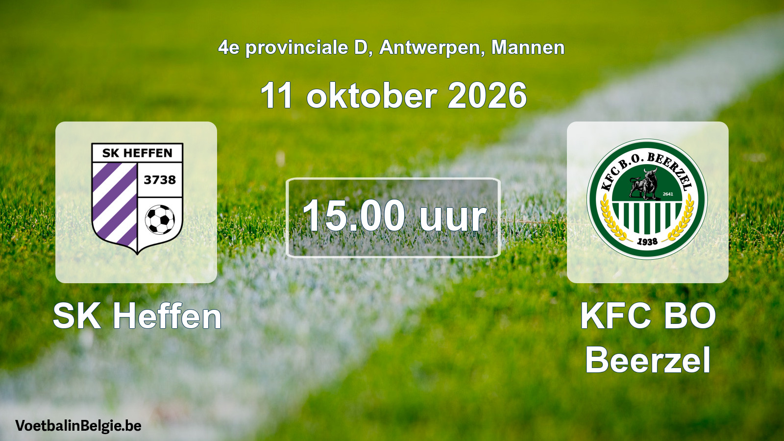 Geplande wedstrijd mannenvoetbal: SK Heffen - KFC BO Beerzel (11 oktober 2026)