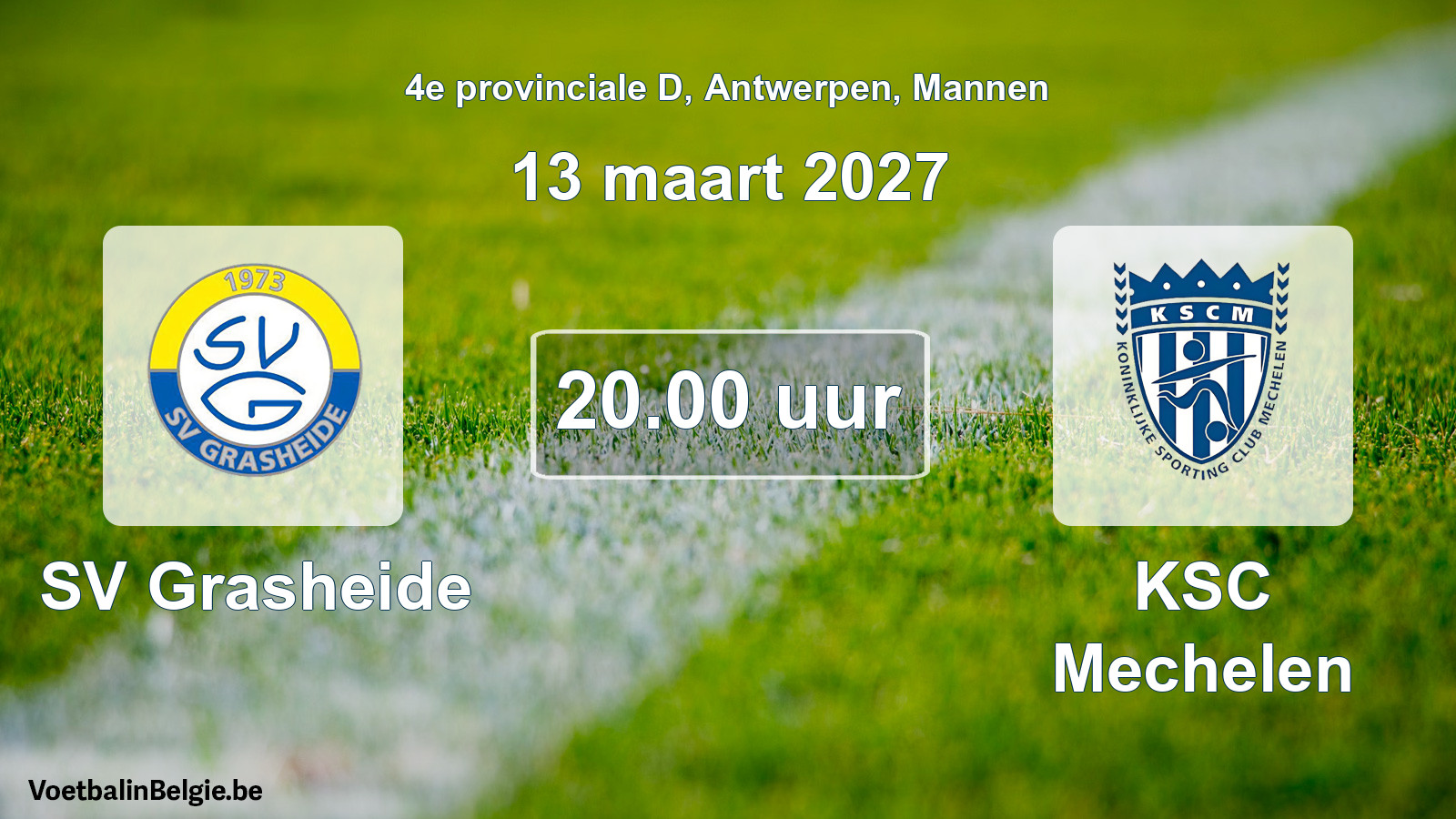 Geplande wedstrijd mannenvoetbal: SV Grasheide - KSC Mechelen (13 maart 2027)