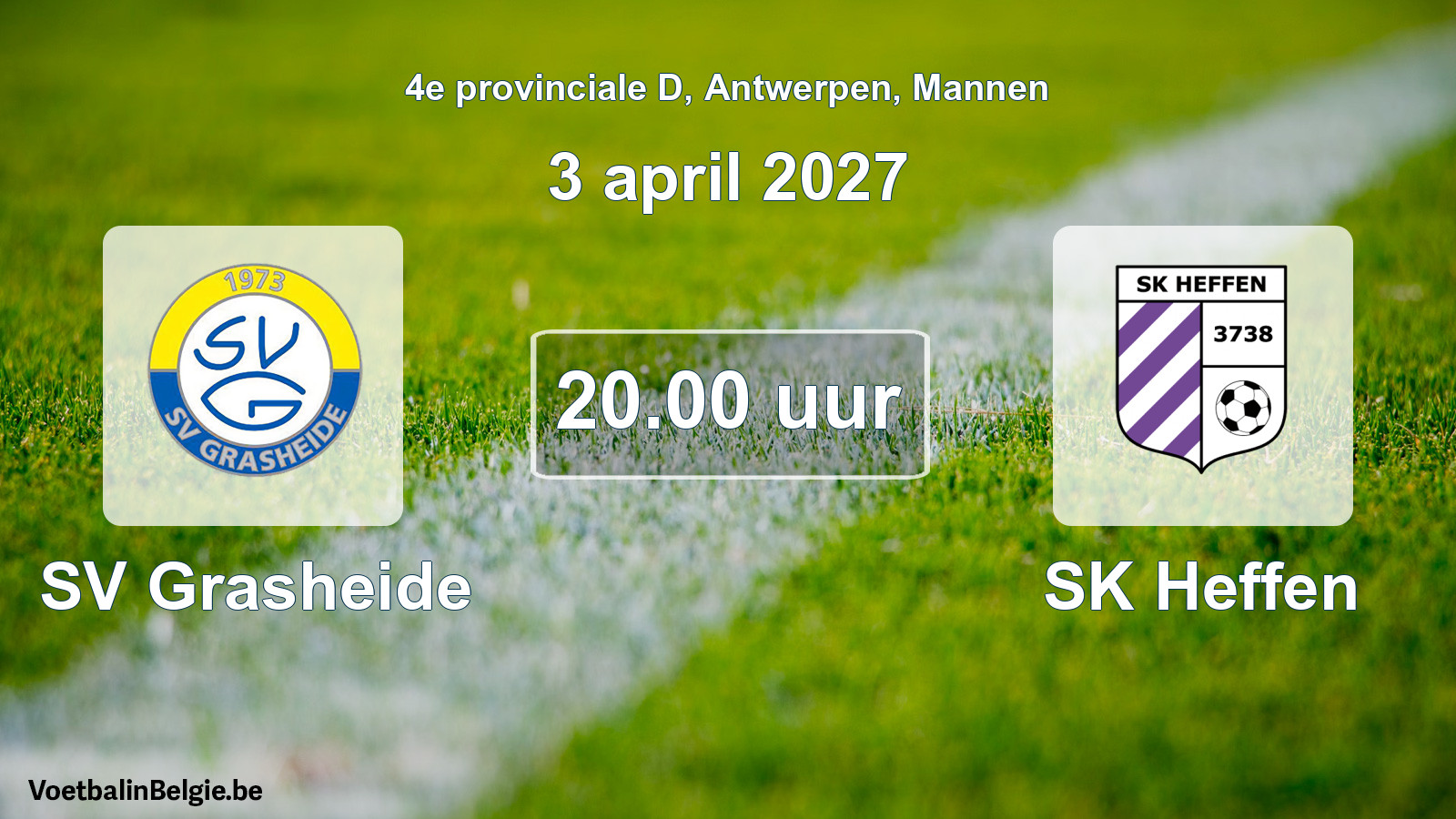 Geplande wedstrijd mannenvoetbal: SV Grasheide - SK Heffen (3 april 2027)