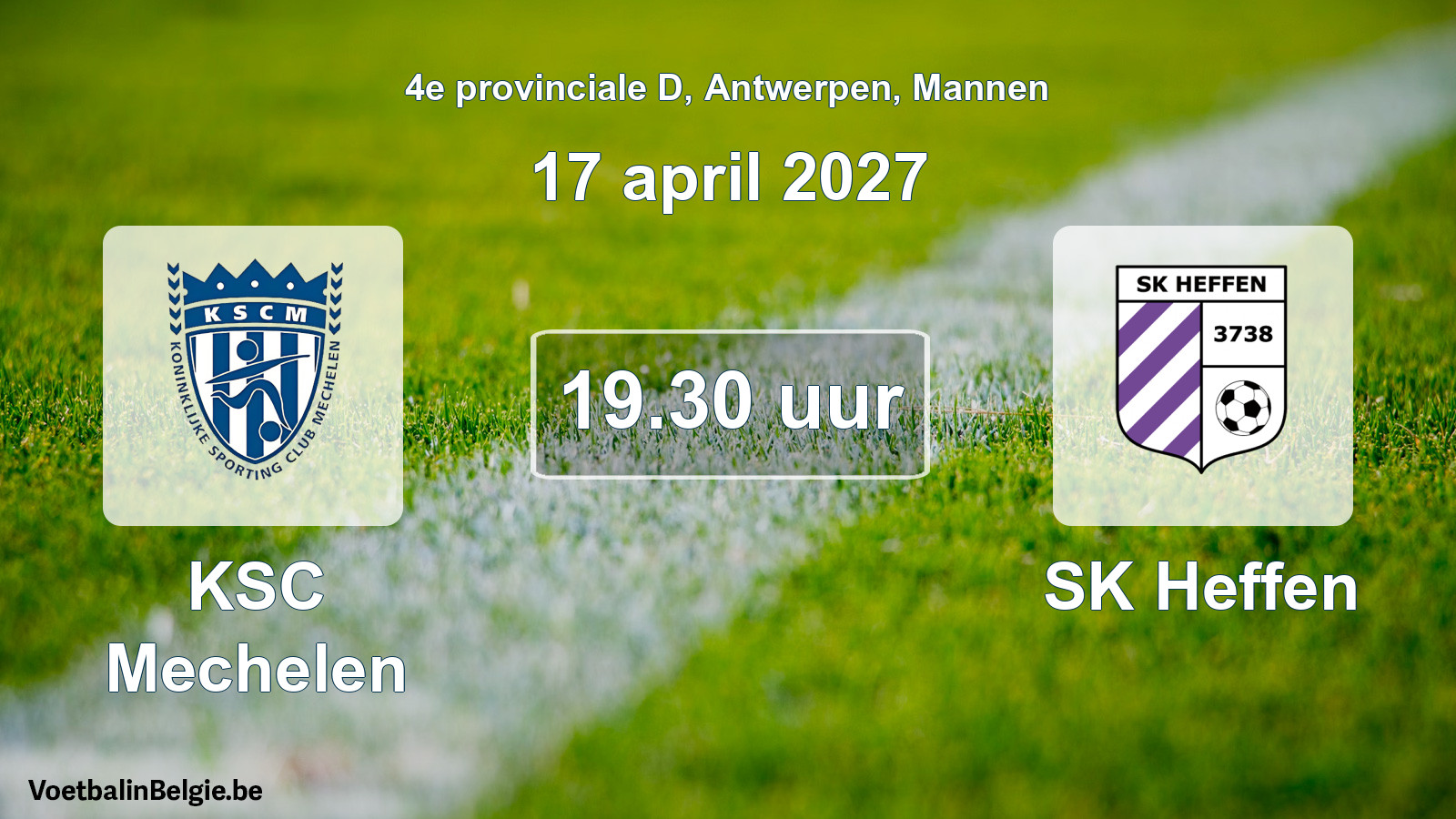 Geplande wedstrijd mannenvoetbal: KSC Mechelen - SK Heffen (17 april 2027)