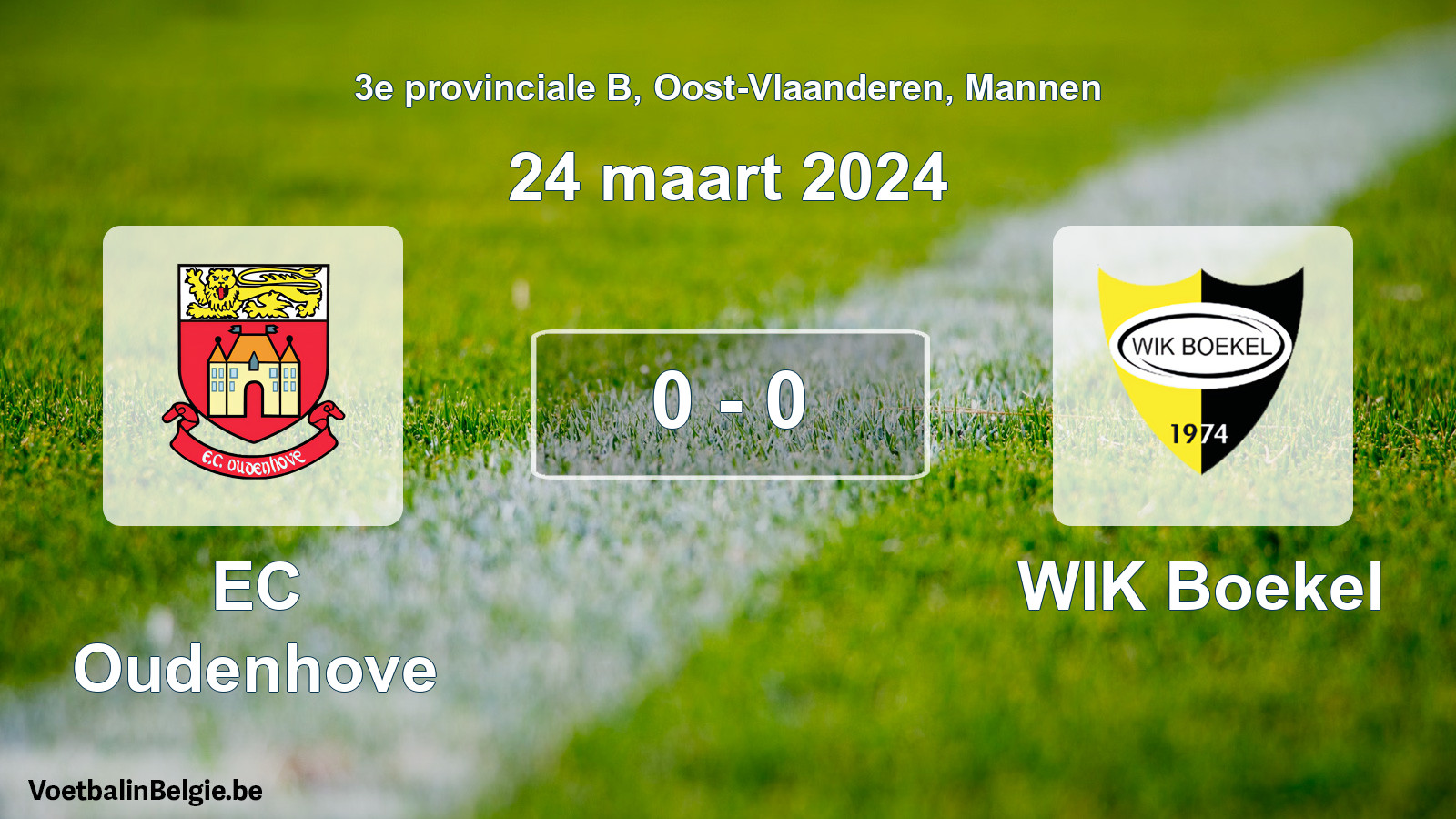 Gespeelde wedstrijd mannenvoetbal: EC Oudenhove - WIK Boekel 0 - 0 (24 maart 2024)